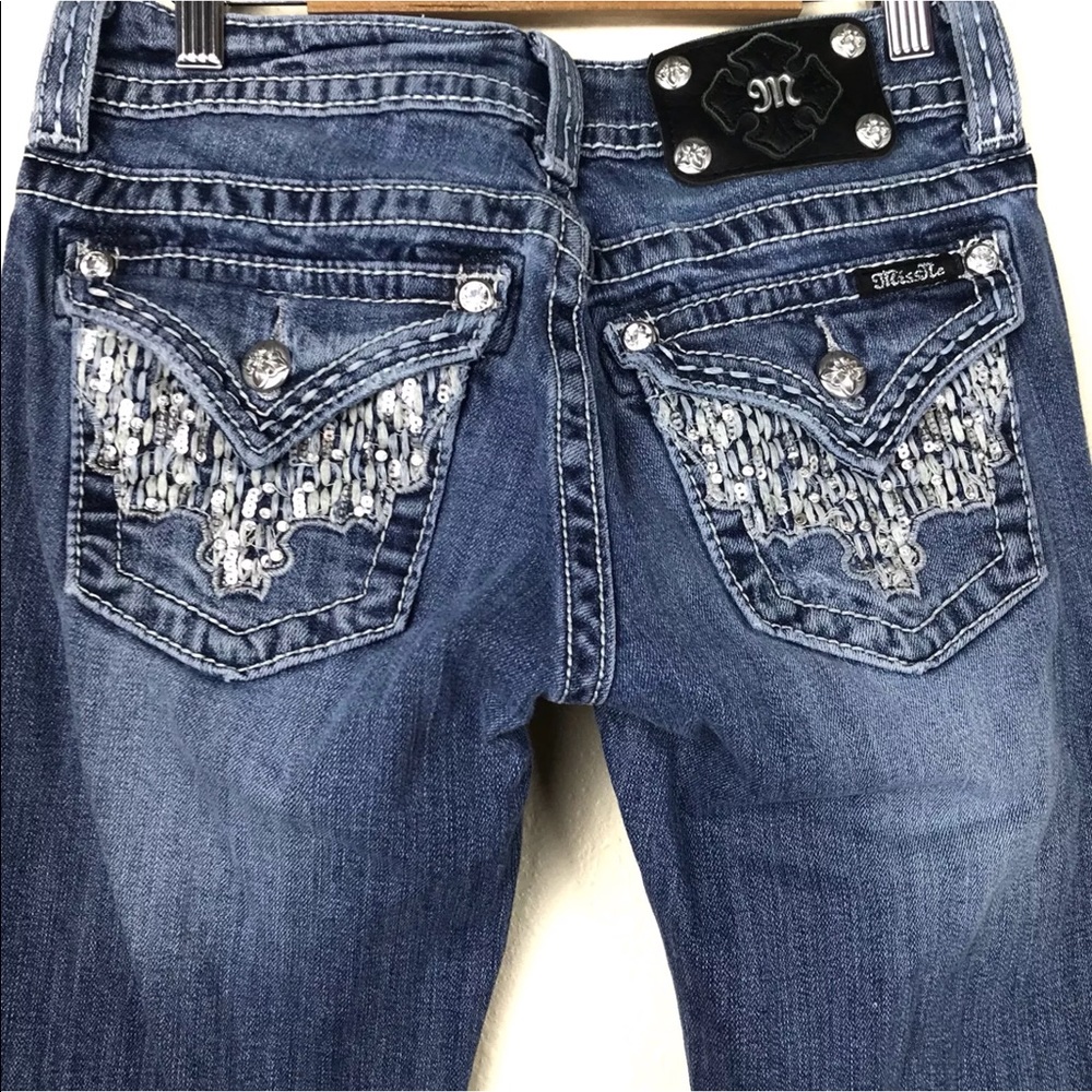 Miss Me BootCut Embellished Flap Pocket Jeans